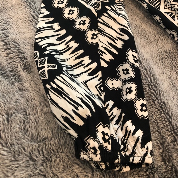 Black and White Ikat Print Surplice Maxi Dress - Picture 6 of 6